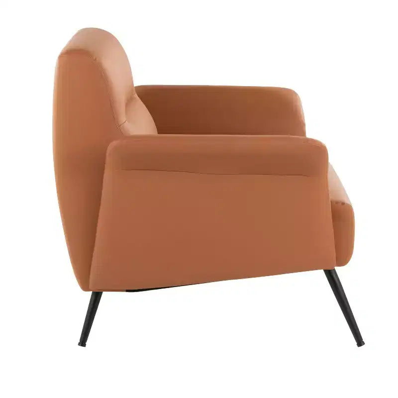 Accent Chair Black Metal/Camel