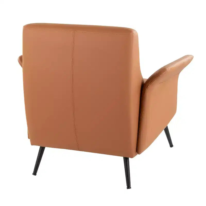 Accent Chair Black Metal/Camel