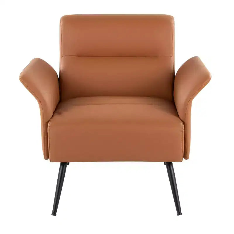 Accent Chair Black Metal/Camel