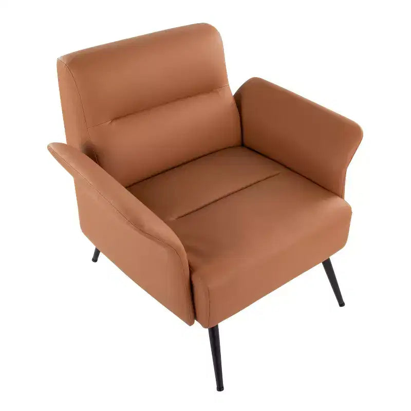 Accent Chair Black Metal/Camel