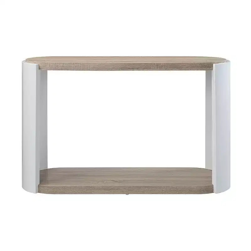 Console Table White/Oak Finish
