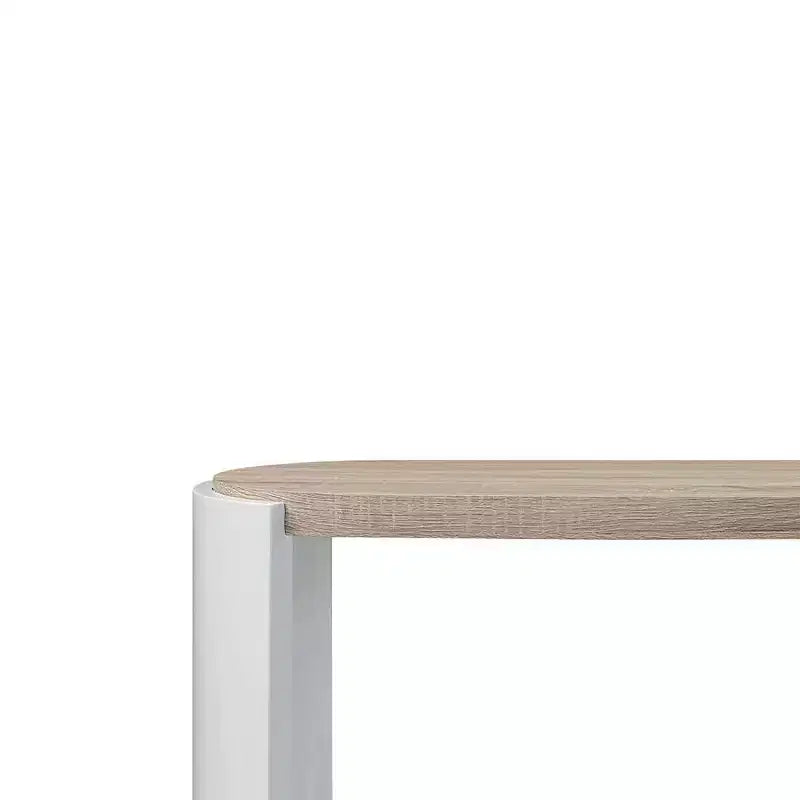 Console Table White/Oak Finish