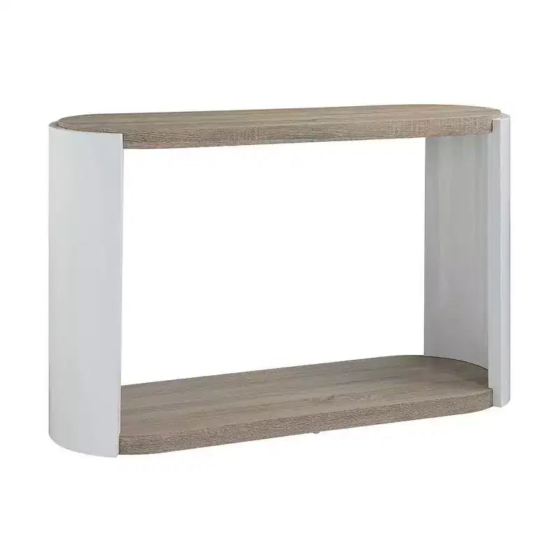 Console Table White/Oak Finish
