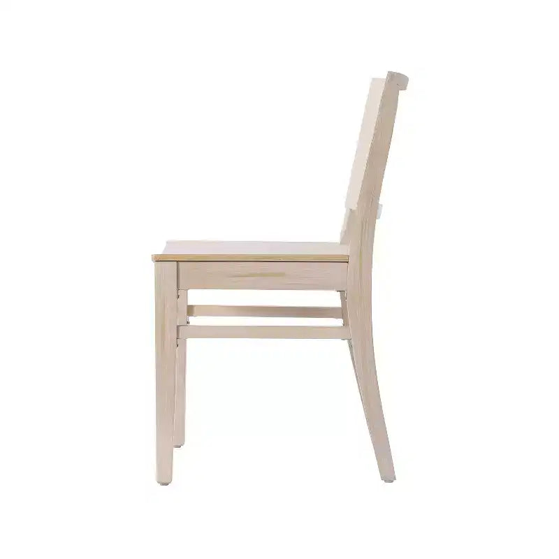 Dining Chair with Curved Backrest and Solid Wood Construction