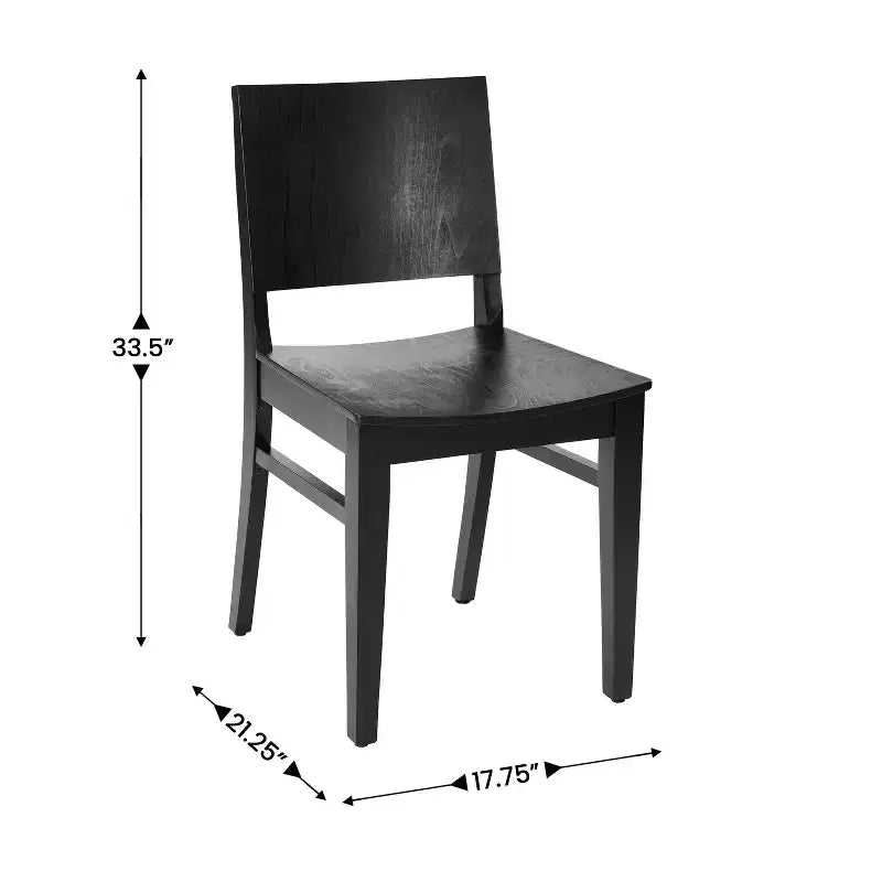 Dining Chair with Curved Backrest and Solid Wood Construction