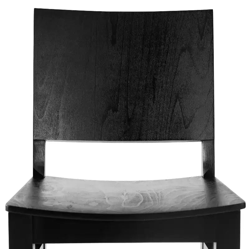 Dining Chair with Curved Backrest and Solid Wood Construction