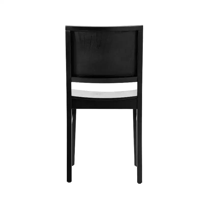 Dining Chair with Curved Backrest and Solid Wood Construction