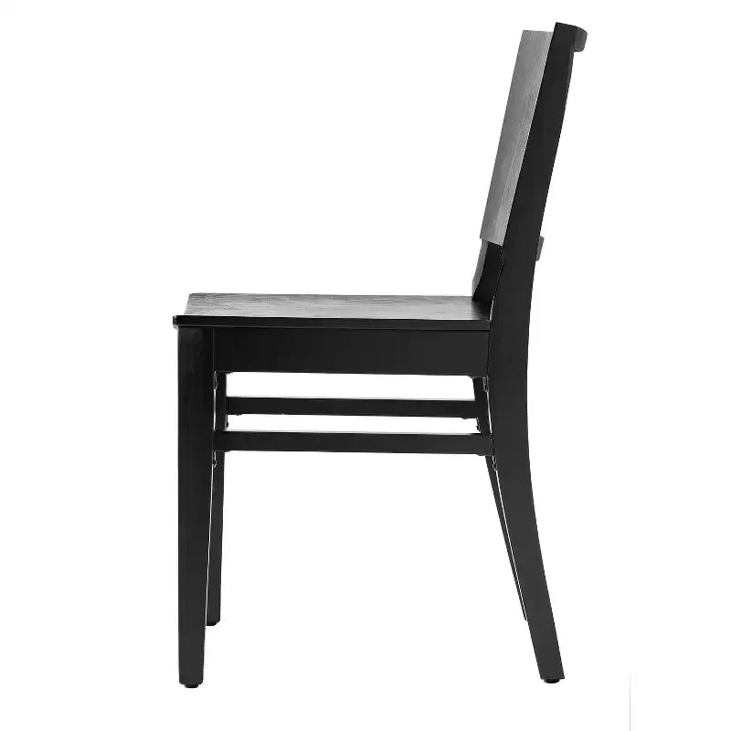 Dining Chair with Curved Backrest and Solid Wood Construction