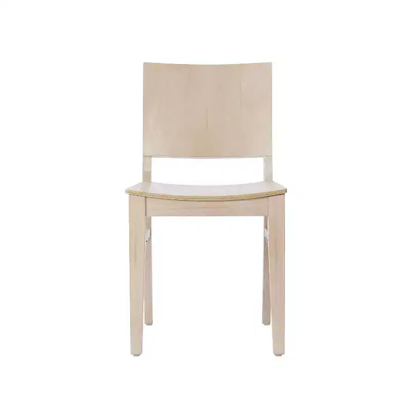 Dining Chair with Curved Backrest and Solid Wood Construction