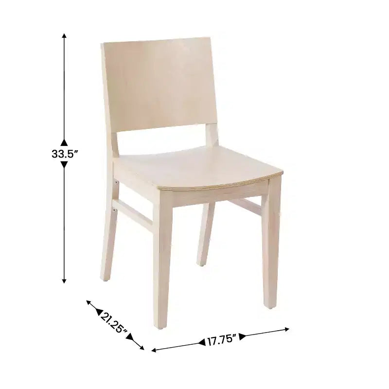 Dining Chair with Curved Backrest and Solid Wood Construction