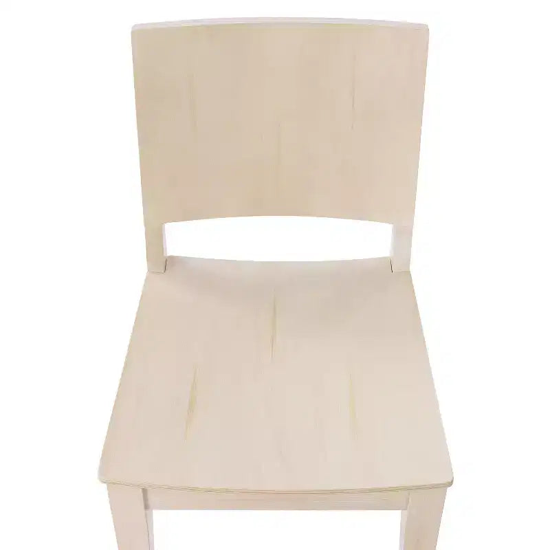 Dining Chair with Curved Backrest and Solid Wood Construction