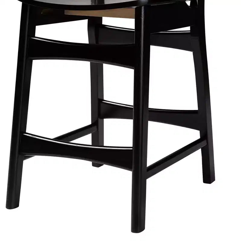 Mid-Century Modern Wood and Rattan 5-Piece Pub Set