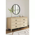 Six Drawer Dresser, Tan