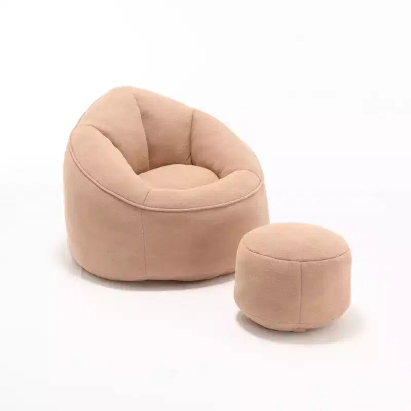 Bean Bag Chair with Ottoman, Comfy Bean Bag Sofa Chair, Modern Accent Bean Bag Chairs with Footstool for Living Room Bedroom Apartment Dorm