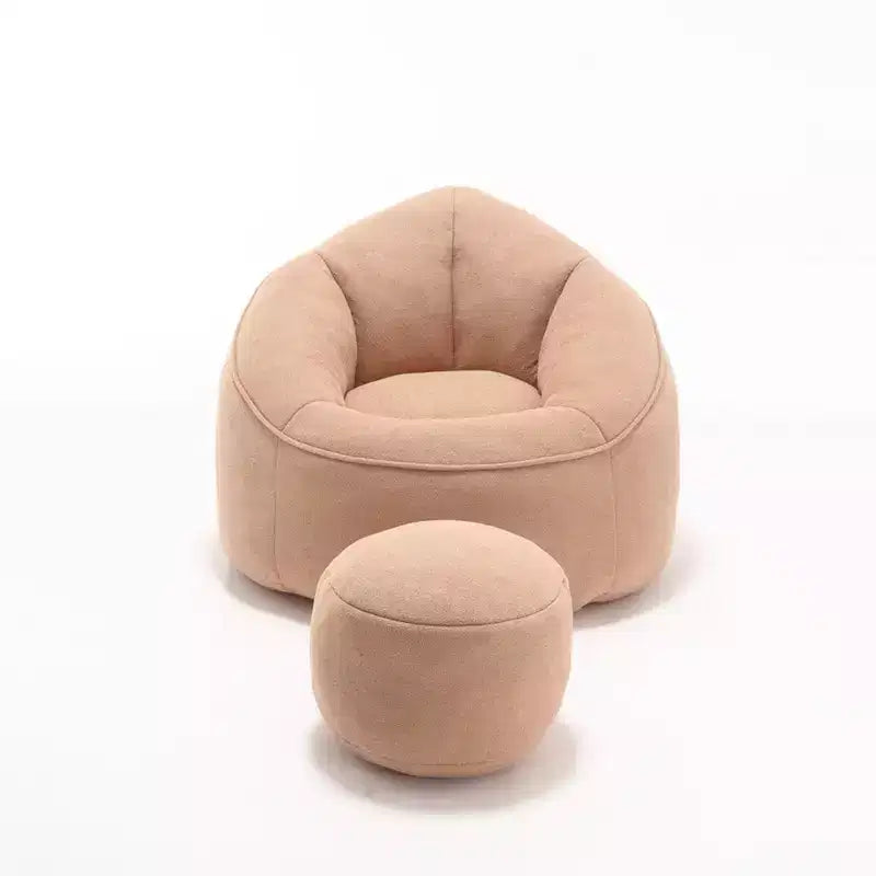 Bean Bag Chair with Ottoman, Comfy Bean Bag Sofa Chair, Modern Accent Bean Bag Chairs with Footstool for Living Room Bedroom Apartment Dorm
