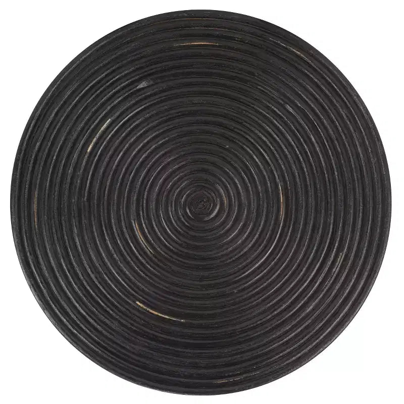 Heimdall Round Accent Table Distressed Black/Black - Safavieh
