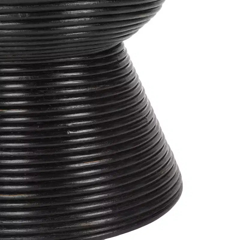 Heimdall Round Accent Table Distressed Black/Black - Safavieh