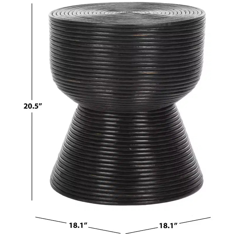 Heimdall Round Accent Table Distressed Black/Black - Safavieh