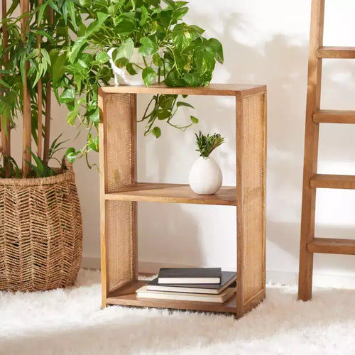 Étagère à 2 tablettes marron naturel/doré