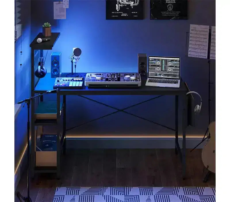Bestier 52 Inch Gaming Desk with 4 Tiers Shelves & Storage Bag