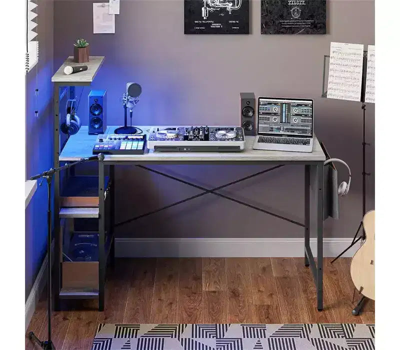 Bestier 52 Inch Gaming Desk with 4 Tiers Shelves & Storage Bag